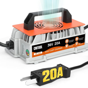 CMTOOL 36V Golf Cart Smart Battery Charger for EZGO, Yamaha & Club Car with Crowfoot Plug