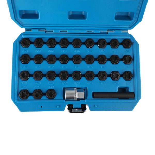 MRCARTOOL 32PCS Locking Wheel Nut Removal Tool for Benz