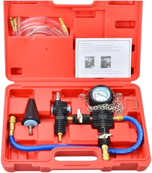 3Pc Automotive Cooling System Vacuum Refill Pump Kit, Radiator Coolant Antifreeze Injector Tool