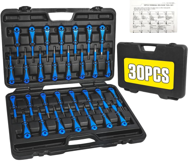 CMTOOL Terminal Removal Tool Kit 30PCS Terminal Ejector Kit, Upgraded Depinning Tool Automotive Electrical Pin Removal Tool, Car Pin Extractor