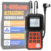 Ultrasonic Thickness Gauge Industrial Range 0.04-15.75"(1-400mm) for All Materials, Steel, Plastic, Glass, Aluminum, Copper, Metal Thickness Tester, 2.4" LCD Display (All Materials)