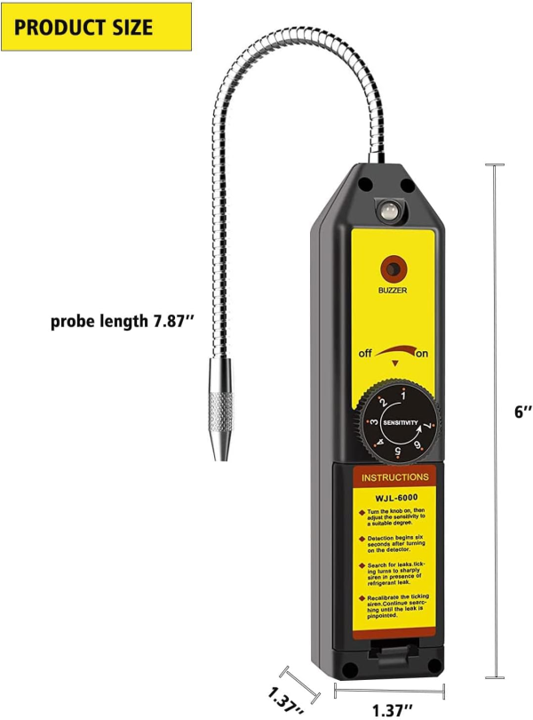 Freon Leak Detector Halogen Gas Sniffer Refrigerant AC Leak Tester R22 R410A R134A R1234YF