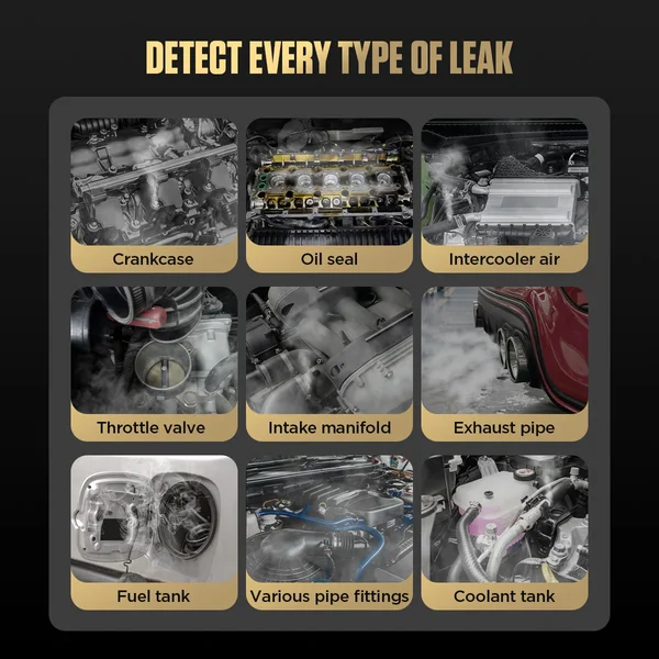 AUTOOL SDT203 Automotive Smoke Leak Detector with Pressure Gauge & Flow Meter
