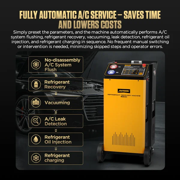 AUTOOL LM806 R134a Recovery, Recharge & A/C Line Flushing Workstation