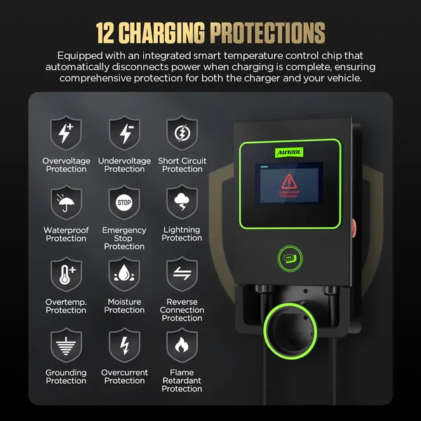 AUTOOL C701 Wall-Mounted Type 2 EV Charging Station