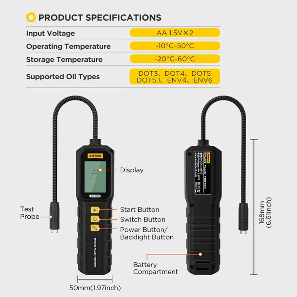 AUTOOL AS501 Digital Brake Fluid Tester