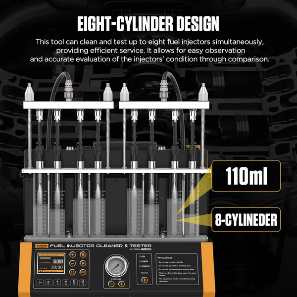 AUTOOL FN608 8-Cylinder Twin-Pump GDI/EFI/FSI Fuel Injector Cleaner and Tester