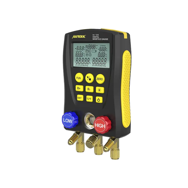 AUTOOL LM120 Digital Manifold Gauge with Dual Temperature Inputs