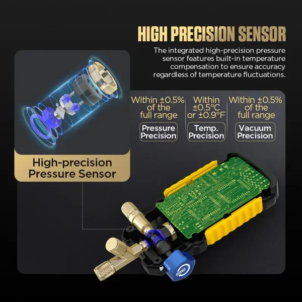 AUTOOL LM130 Smart Digital Manifold Kit with Filling Window