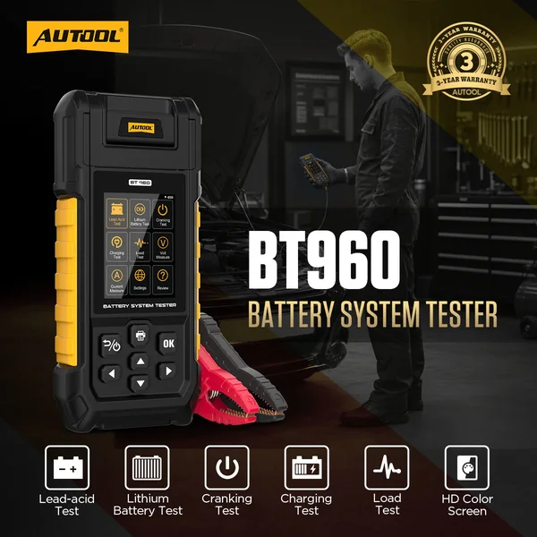 AUTOOL BT960 Lithium & Lead-Acid Automotive Battery Tester