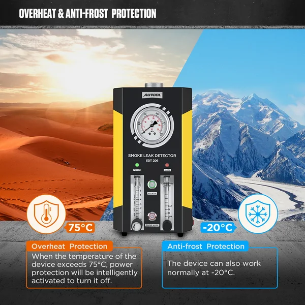 AUTOOL SDT206 Dual-Pump Automotive Smoke Machine