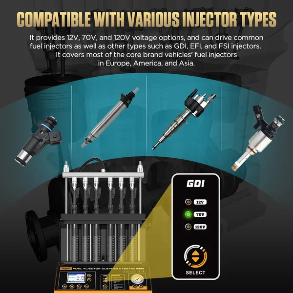 AUTOOL CT500 6-Cylinder GDI/EFI/FSI Fuel Injector Cleaner and Tester