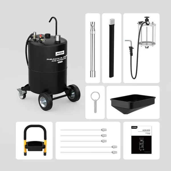 AUTOOL OD720 70 L Pneumatic Oil Extractor and Drainer with 10 L Measuring Cup