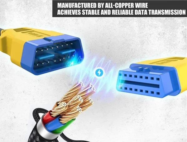 AUTOOL 150cm Braided OBD2 Extension Cable