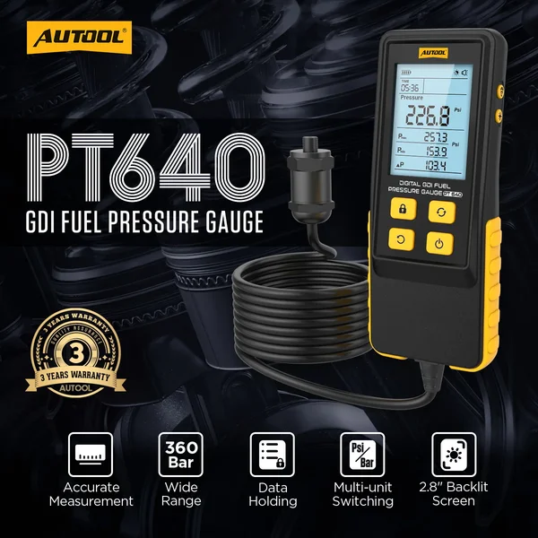 AUTOOL PT640 Digital GDI Fuel Pressure Tester