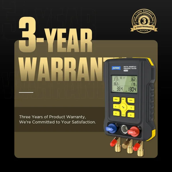 AUTOOL LM150 Digital Manifold Gauge with 93-Refrigerant Database