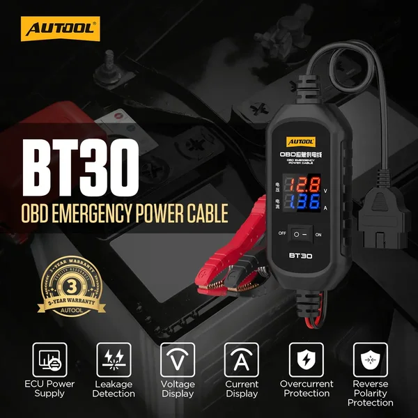 AUTOOL BT30 ECU Backup Power Cable