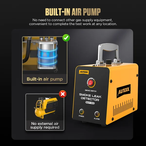 AUTOOL SDT100 Automotive Smoke Leak Detector with Built-In Air Pump