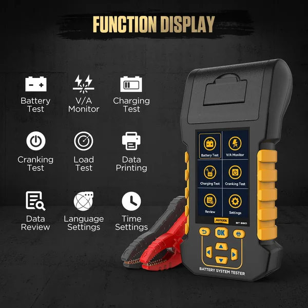 AUTOOL BT880 Automotive Battery Tester with Leakage Monitoring