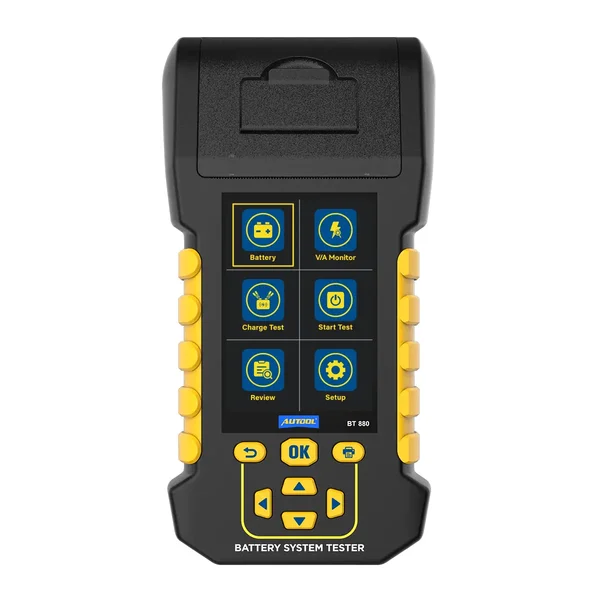 AUTOOL BT880 12V/24V Battery Tester with Leakage Current Monitoring & Built-In Printer