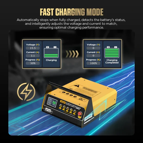 AUTOOL EM355 ECU Programming Power Supply & 12V AGM/Lead-Acid Battery Charger