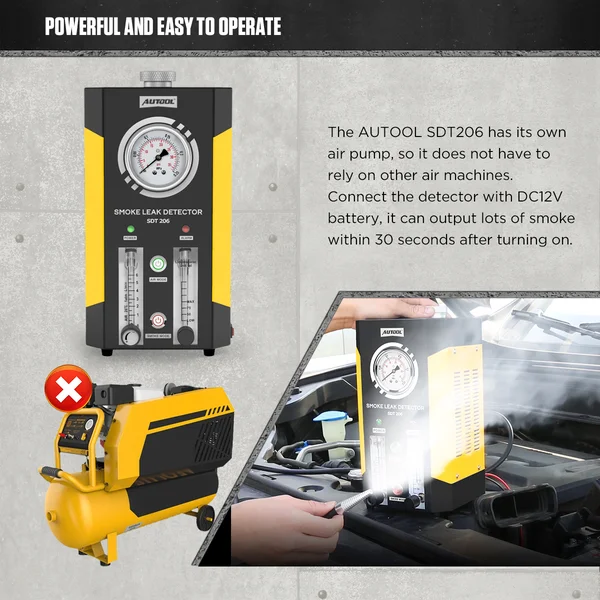 AUTOOL SDT206 Dual-Pump Automotive Smoke Machine
