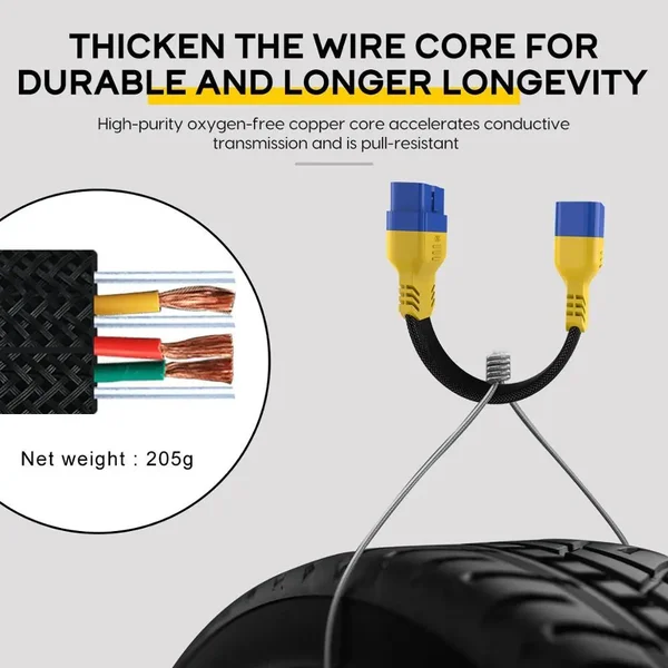 AUTOOL 60cm Braided OBD2 Extension Cable