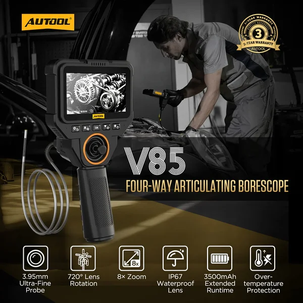 AUTOOL V85 3.95 mm Four-Way Articulating Borescope