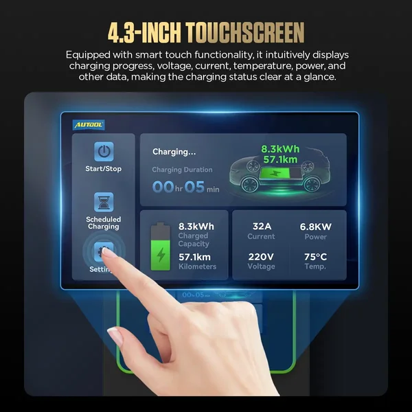 AUTOOL C701 Wall-Mounted Type 2 EV Charging Station