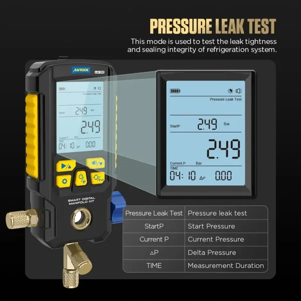 AUTOOL LM130 Smart Digital Manifold Kit with Filling Window