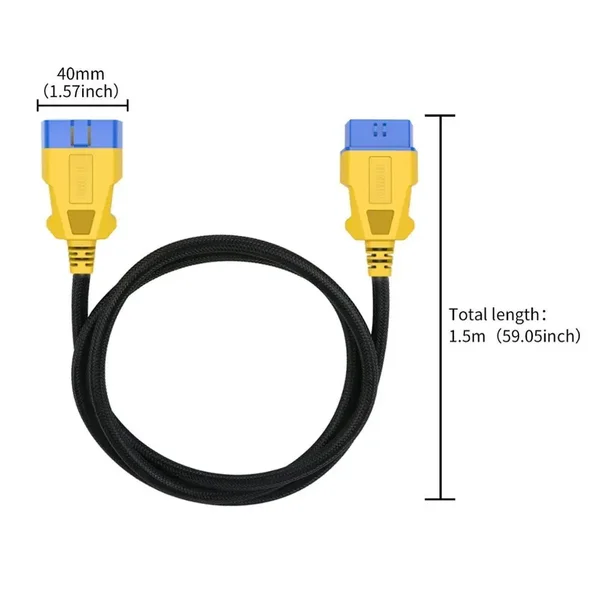 AUTOOL 150cm Braided OBD2 Extension Cable