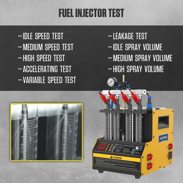 AUTOOL CT160 4-Cylinder Heated Fuel Injector Cleaner and Tester