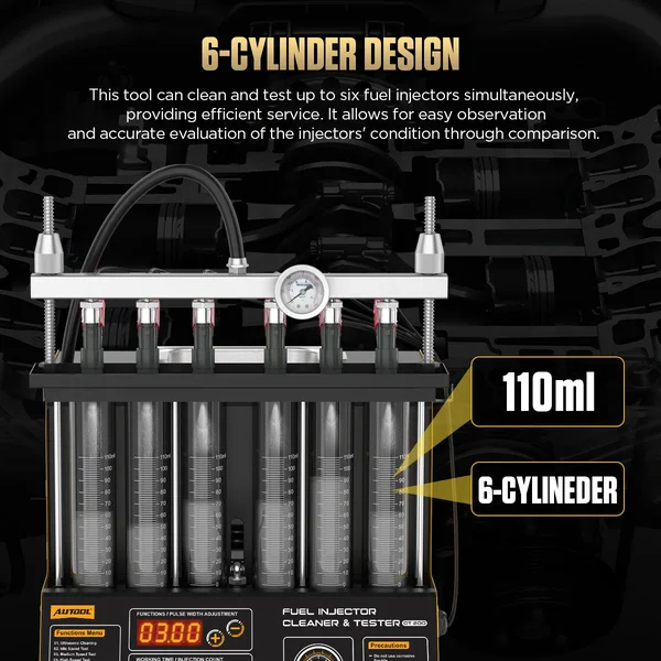 AUTOOL CT200 6-Cylinder Fuel Injector Cleaner and Tester