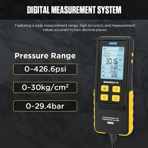 AUTOOL PT650 Digital Transmission Oil Pressure Tester Kit