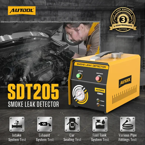 AUTOOL SDT205 Automotive Smoke Leak Detector with Air & Smoke Modes