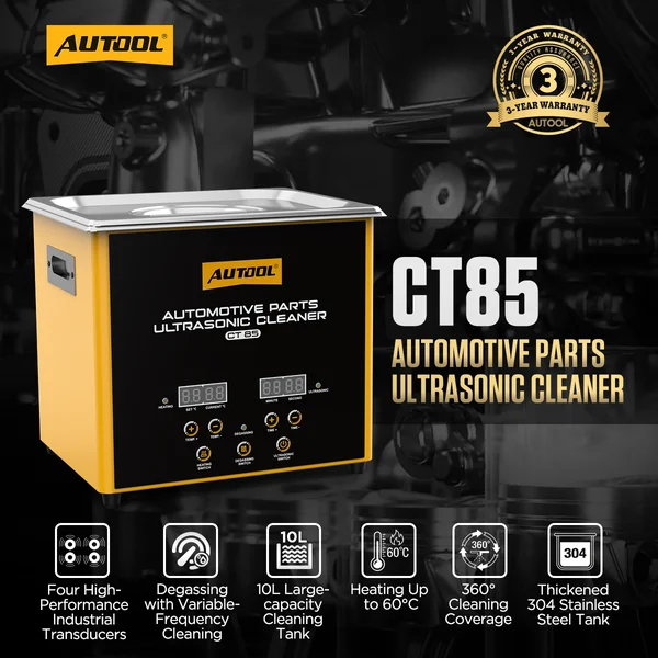 AUTOOL CT85 10 L 4-Transducer Heated Ultrasonic Parts Cleaner