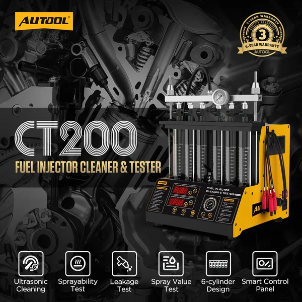 AUTOOL CT200 6-Cylinder Fuel Injector Cleaner and Tester