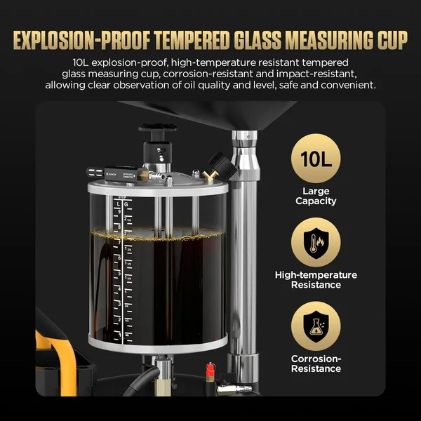 AUTOOL OD720 70 L Pneumatic Oil Extractor and Drainer with 10 L Measuring Cup