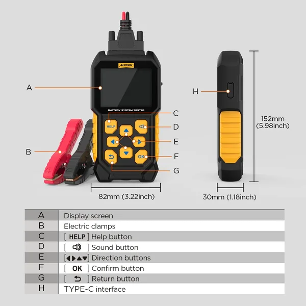 AUTOOL BT460 Automotive Battery Tester with Load Test
