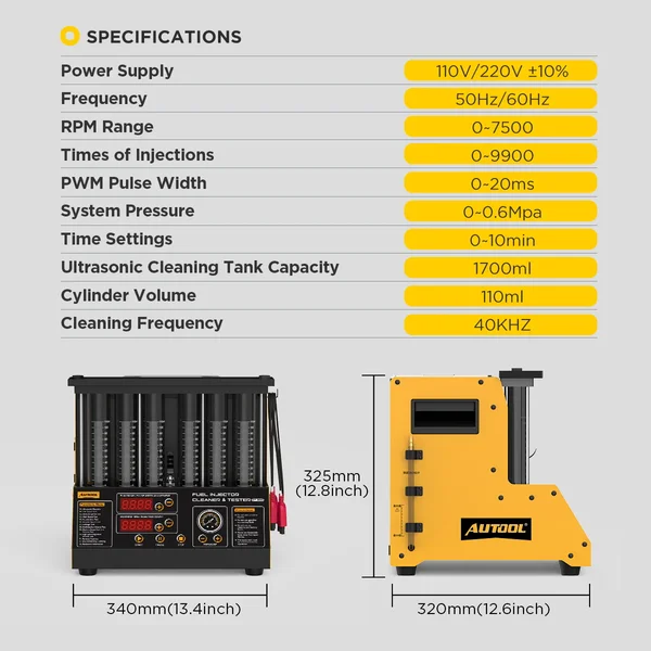 AUTOOL CT200 6-Cylinder Fuel Injector Cleaner and Tester