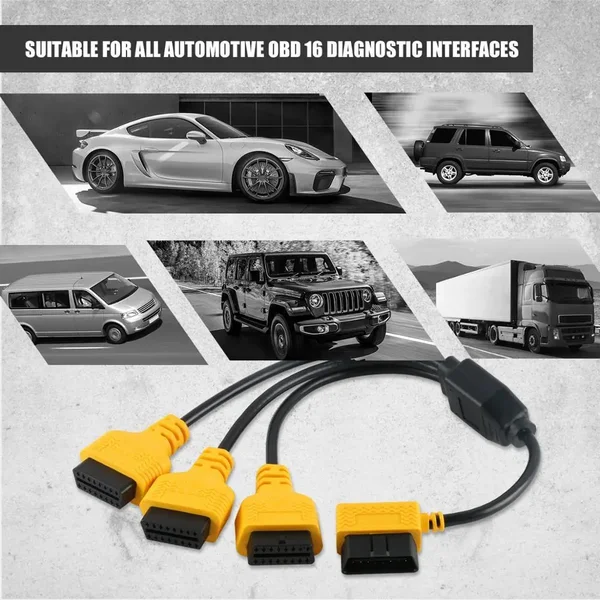 AUTOOL 50cm 1-to-3 Two-Pack OBD2 Splitter Cable