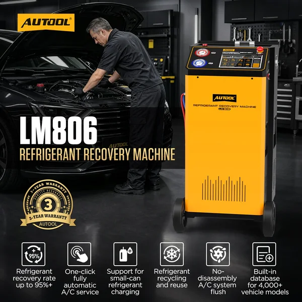 AUTOOL LM806 R134a Recovery, Recharge & A/C Line Flushing Workstation