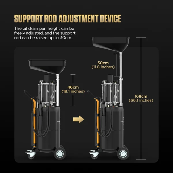 AUTOOL OD750 100 L Pneumatic Oil Extractor and Drainer with 12 L Sight Cup