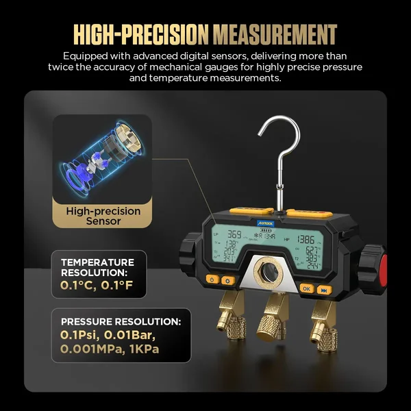 AUTOOL LM70 Smart Digital Manifold Gauge with Superheat & Subcooling