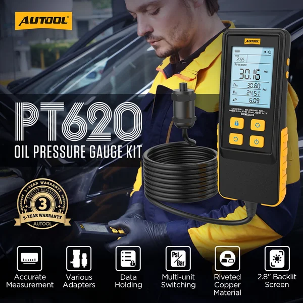 AUTOOL PT620 Digital Engine Oil Pressure Tester Kit