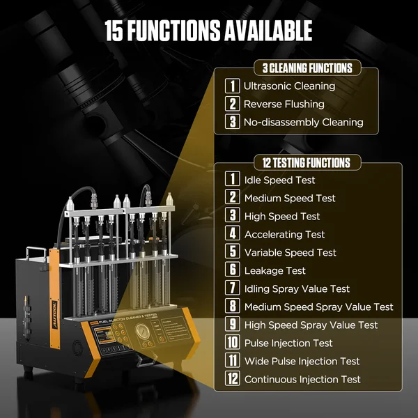 AUTOOL FN608 8-Cylinder Twin-Pump GDI/EFI/FSI Fuel Injector Cleaner and Tester
