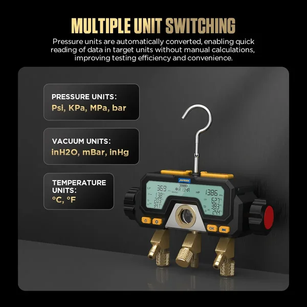 AUTOOL LM70 Smart Digital Manifold Gauge with Superheat & Subcooling