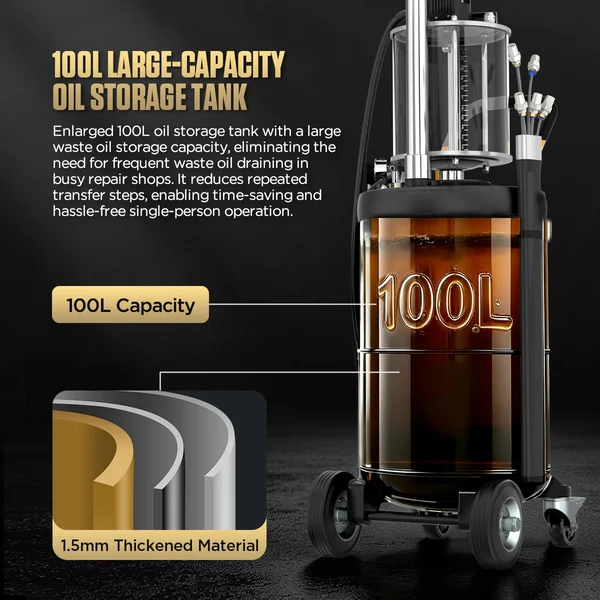 AUTOOL OD750 100 L Pneumatic Oil Extractor and Drainer with 12 L Sight Cup