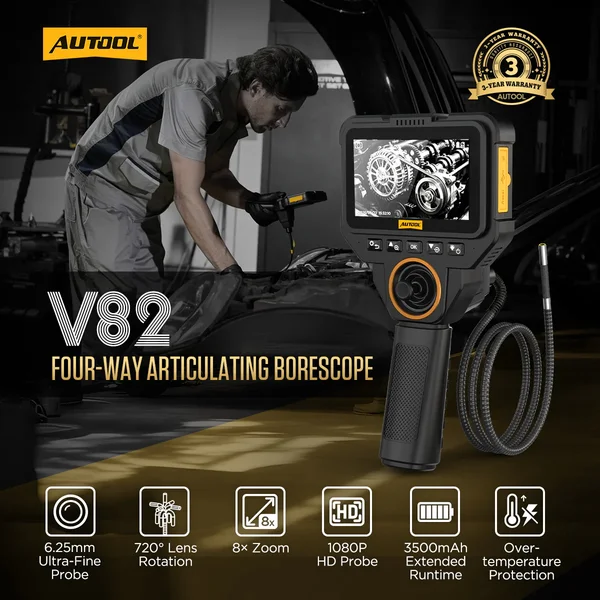 AUTOOL V82 6.25 mm Four-Way Articulating Borescope