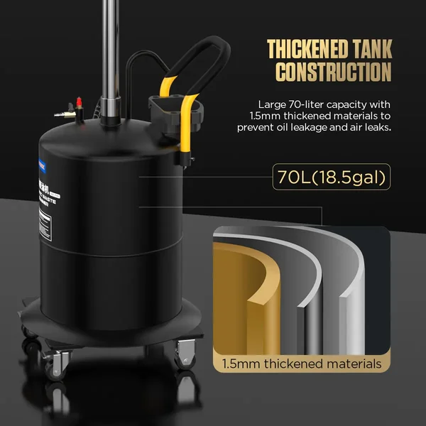 AUTOOL OD710 70 L Pneumatic Waste Oil Drainer with 20 L Catch Pan